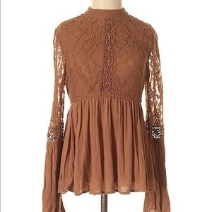 Lace Long Bell Sleeve Blouse